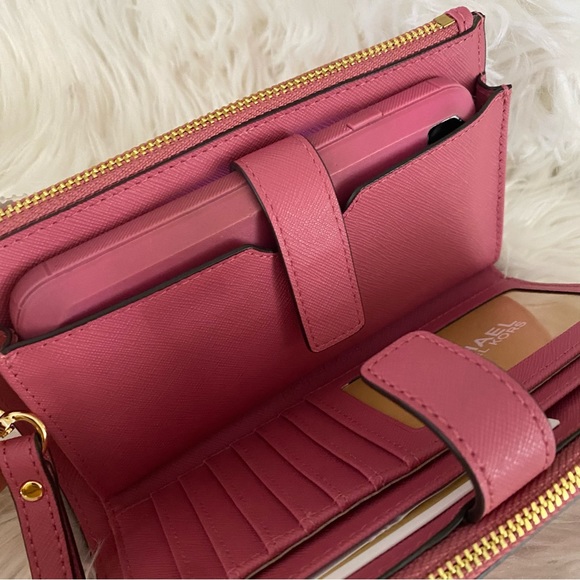 New Michael Kors jet set travel double zipper wallet wristlet - Picture 6 of 13